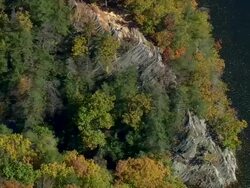 MS AERIAL TS ZI Lover's Leap Gorge at Lake Lillinonah / Connecticut, United States Stock Footage