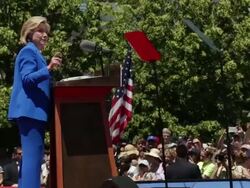 Hillary Clinton Holds Campaign Kick-Off Rally In NYC Stock Footage