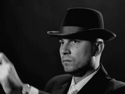 Man with bowler hat Stock Footage
