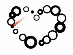 HEART : white back (WIPE) Stock Footage