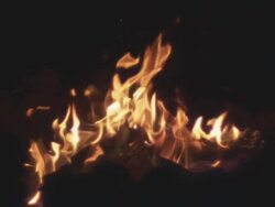 "MS SLO MO Shot of fire flames in campfire / Bend, Oregon, United States " Stock Footage