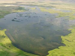 WS AERIAL Shot of Lower red rock lake / Montana, United States Stock Footage