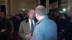 Nigel Farage drinking and chatting at beerfest News Clip