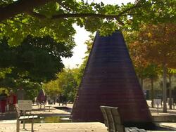 MS Volcano fountain in Parque das Nacoes / Lisbon, Portugal Stock Footage