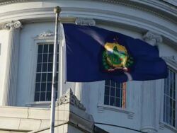 Vermont capitol flag Stock Footage