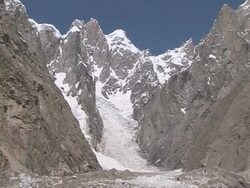 Uli Biaho ice fall, Himalayas Stock Footage