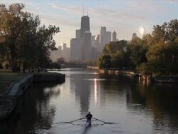 Chicago Lincoln Park Lagoon at Daybreak Stock Footage