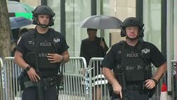 Police and SWAT teams on NY streets News Clip