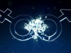 Feminine and masculine sex symbols colliding Stock Footage