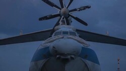 Amphibious aircraft in the evening Stock Footage