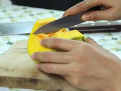 Carving Pumpkin Stock Footage