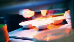 Chef finishing a meal. Stock Footage