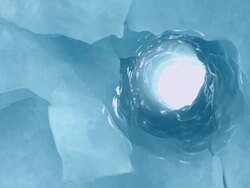 Blue ice tunnel in Alaska Stock Footage