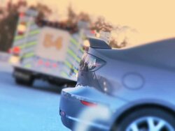 Car with Ambulance Stock Footage