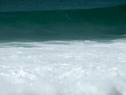 MS View of Big waves at beach near Santa Maria / Santa Maria, Sal, Cape Verde Stock Footage