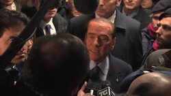 HD footage of Monti and Berlusconi casting their ballot in elections News Clip