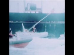 SYND 16 7 79 SHIP CARRYING NUCLEAR WASTE HARRIED BY GREENPEACE BOATS News Clip