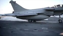 CLEAN : Francois Hollande addresses troops on French aircraft carrier News Clip