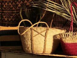 Traditional Tunisian basket Stock Footage