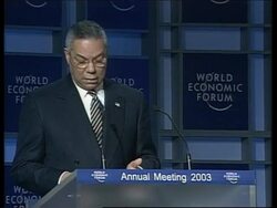 Colin Powell addresses World Economic Forum News Clip