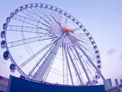 ferris wheel at sunset Stock Footage