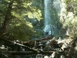 Cascada de la virgen waterfall in argentina Stock Footage