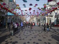 China, Heilongjiang Province, Harbin, Central shopping street Stock Footage