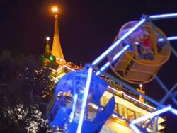 Ferris wheel in famous temple Stock Footage