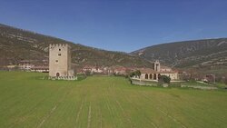 Spain, Burgos, Las Merindades. Southern access through La Mazorra narrow Stock Footage