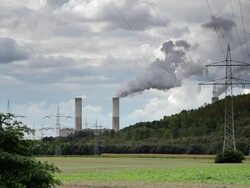 CRANE DOWN: Electricity Generation Stock Footage