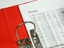 "Finanzen" - numerals and finance Stock Footage