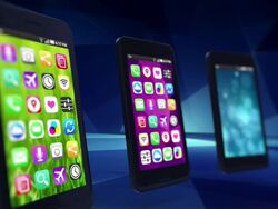 Apps fill smart phones. Loop. Stock Footage