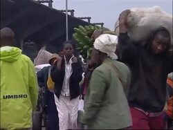 People at market comment on concerns over effect of violence on economy News Clip