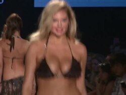 Kate Upton walks the runway during the Beach Bunny swimwear 2012 show Stock Footage