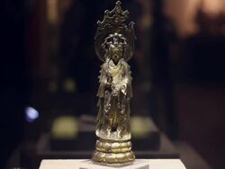 CU MS Buddhist Statue/xian,shaanxi,China Stock Footage