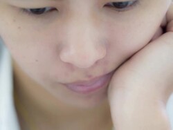 Woman using laptop computer Stock Footage