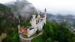 Bavaria Landmarks - Neuschwanstein Castle Stock Footage