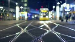 Night Szene with Symmetry and defocused People Stock Footage