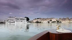 Boating on Lake Pichola in Udaipur India Stock Footage