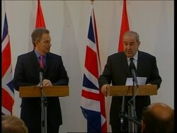 WRAP UK PM in surprise visit, excerpt briefing with Allawi News Clip