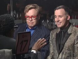 Elton John and David Furnish at the Elton John AIDS Foundation Presents 22nd Annual Academy Awards Viewing Party Sponsored By Chopard, Neuro Drinks And Wells Fargo Stock Footage