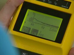 Shot of electromagnetic wave meter Stock Footage
