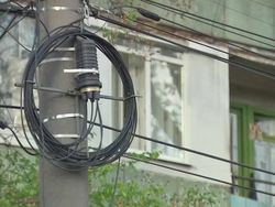 Telephone lines and washing line in Chisinau News Clip
