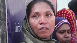 Union organised protest at site of factory one year after its collapse News Clip