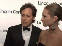 INTERVIEW: David Lauren and Lauren Bush on the breast cancer research center in Harlem, on Ralph Lauren's contributions to fashion, and on her dress and being part of the Lauren family Stock Footage
