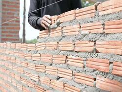 Brick installation Stock Footage