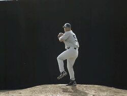 WS SLO MO Baseball player pitching ball / Thousand Oaks, California, USA Stock Footage