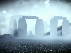 Spooky celtic cementary Stock Footage