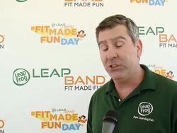 INTERVIEW - Greg Ahearn on Fit Made Fun Day at LeapFrog Fit Made Fun Day With Legendary Soccer Star Mia Hamm Stock Footage