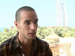 INTERVIEW - Adam Bakri - 'Omar' Press Junket at Koubba Bar - 10th Annual Dubai International Film Festival Stock Footage